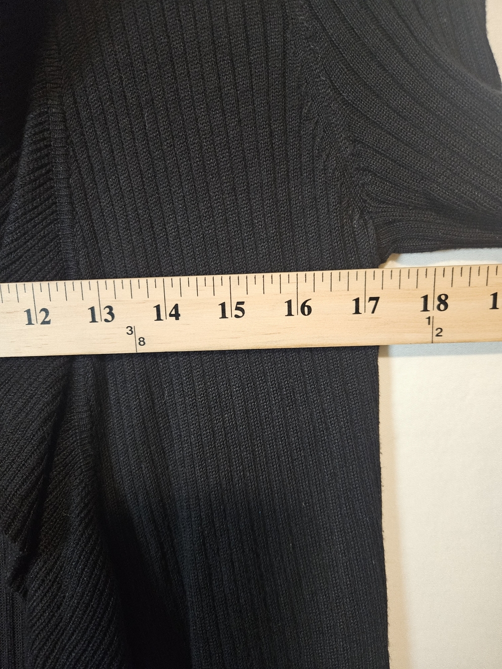 INC International Concepts Black Ruffle-Front Ribbed Open Cardigan - Picture 5 of 5